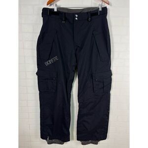 Bonfire Mens Snowboarding Pants Size L Black Cargo Zip Pockets
